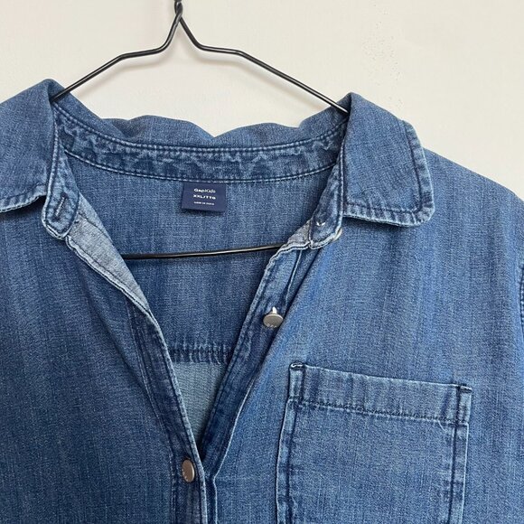 Gap Drop Waist Denim Button Up Dress - Picture 2 of 4